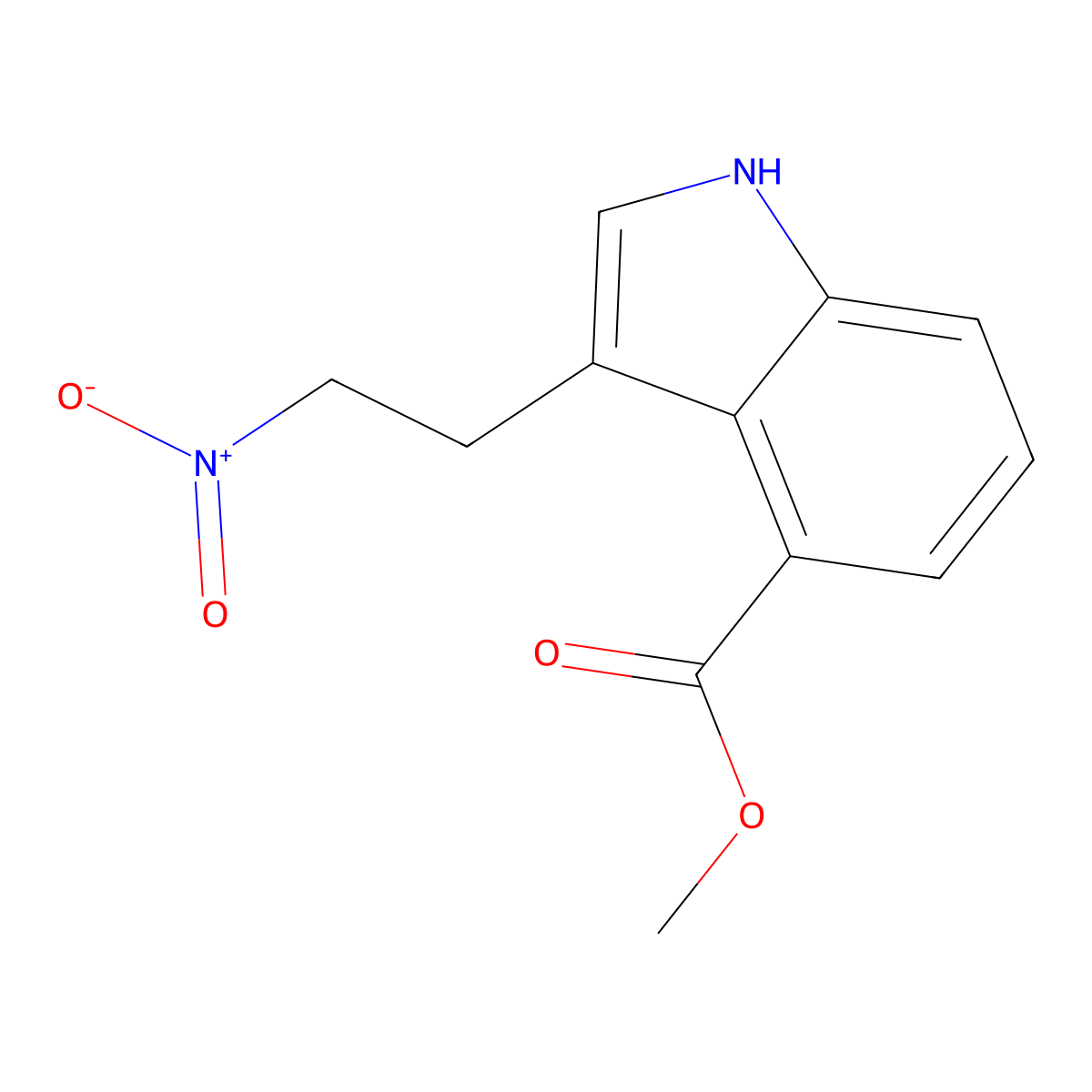 Methyl 3-(2-Nitroethyl)-1H-indole-4-carboxylate molecular structure, CAS 123883-35-2