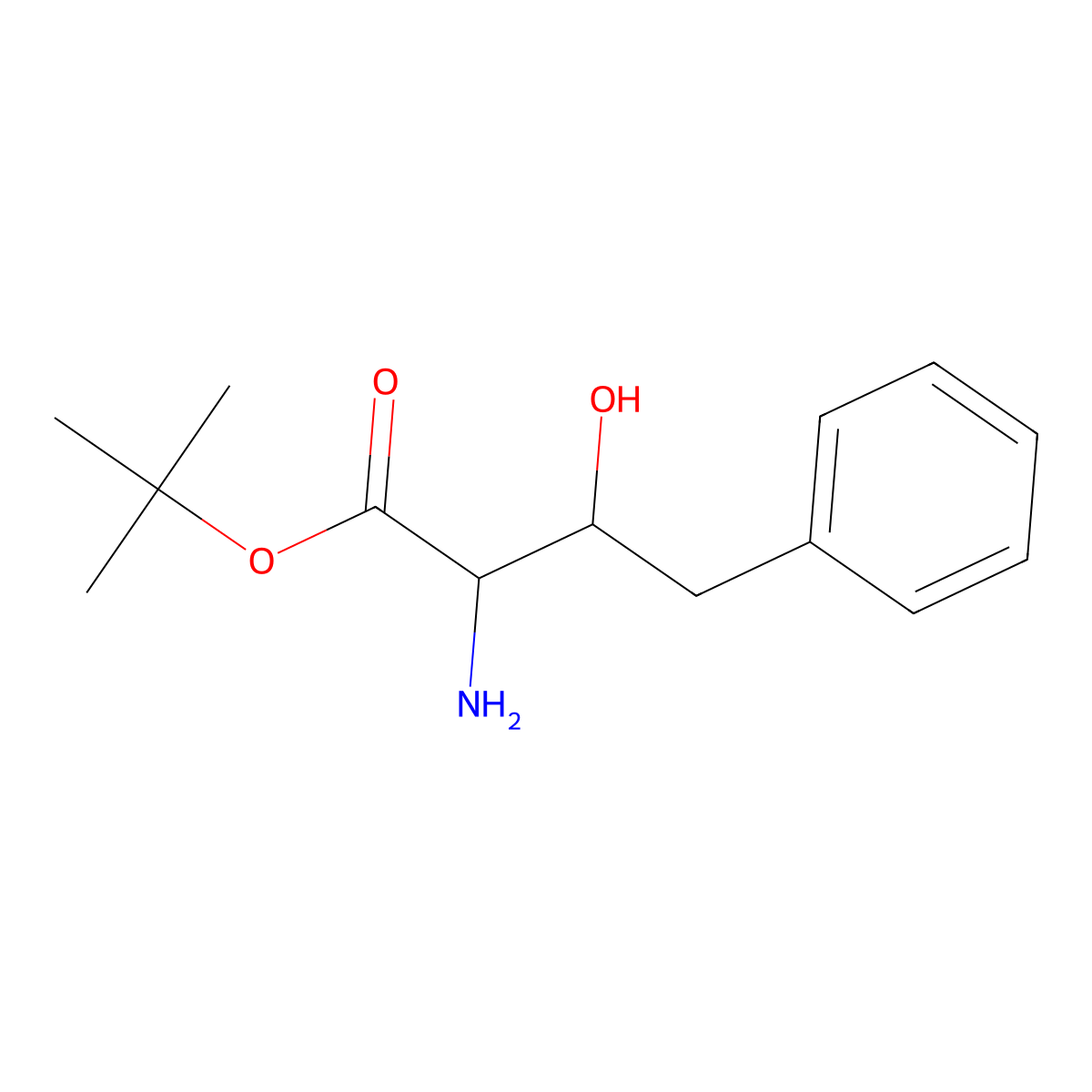 Tert-butyl 2-amino-3-hydroxy-4-phenylbutanoate molecular structure, CAS 1238864-25-9