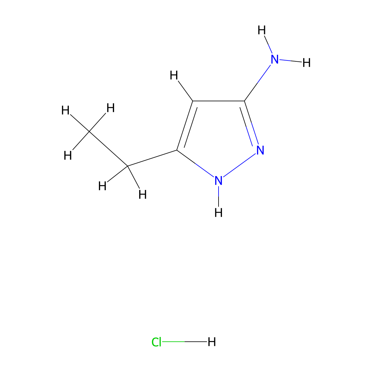 3-Amino-5-ethyl-1H-pyrazole hydrochloride molecular structure, CAS 1238864-53-3