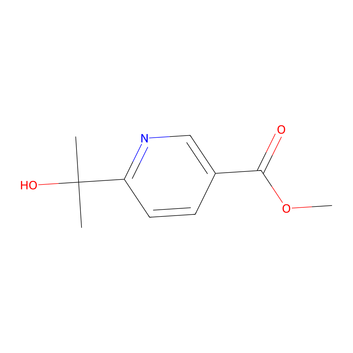 Methyl 6-(1-hydroxy-1-methylethyl)pyridine-3-carboxylate molecular structure, CAS 1238877-70-7