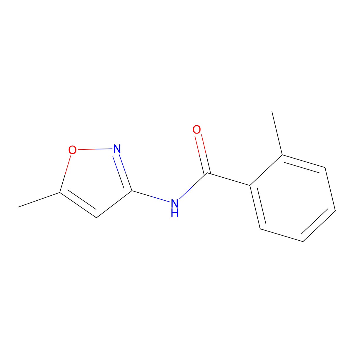 2-methyl-N-(5-methyl-1,2-oxazol-3-yl)benzamide molecular structure, CAS 123888-13-1