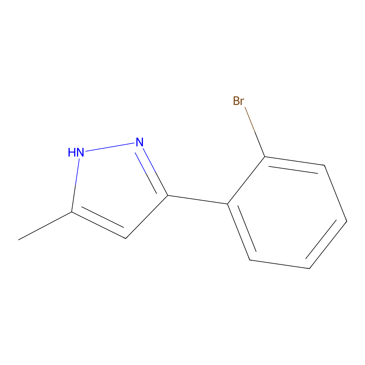 3-(2-bromophenyl)-5-methyl-1H-Pyrazole molecular structure, CAS 1238945-94-2