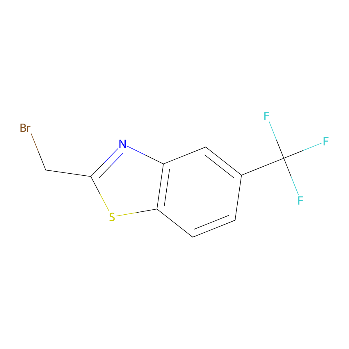 2-(Bromomethyl)-5-(trifluoromethyl)-1,3-benzothiazole molecular structure, CAS 123895-42-1