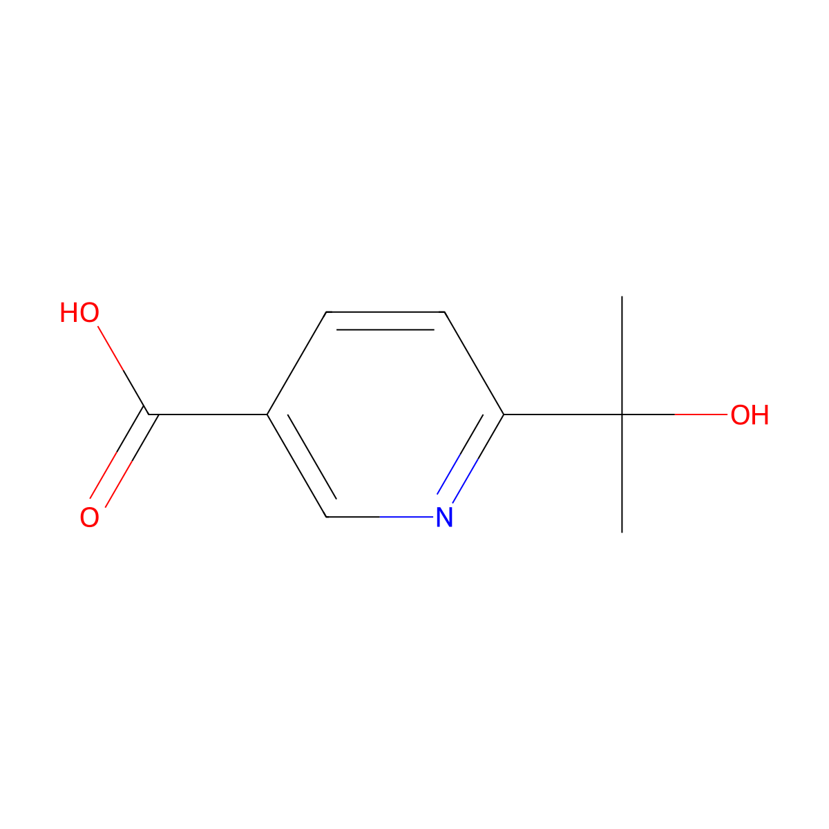 6-(2-Hydroxypropan-2-yl)pyridine-3-carboxylic acid molecular structure, CAS 1238951-07-9