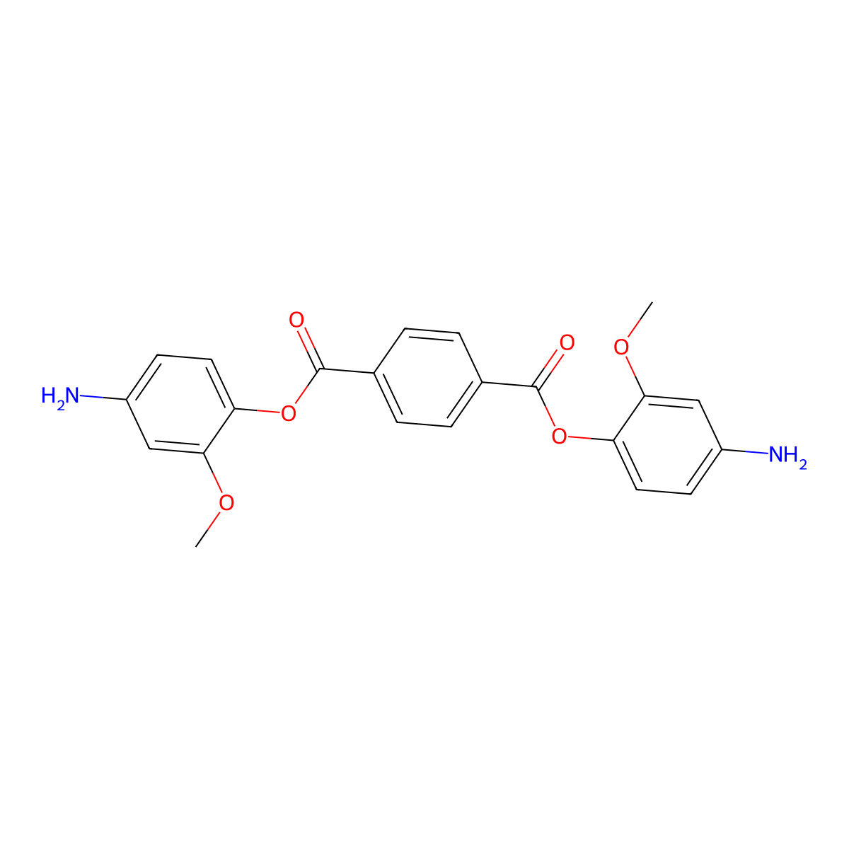 Bis(4-amino-2-methoxyphenyl) Terephthalate molecular structure, CAS 1238951-31-9