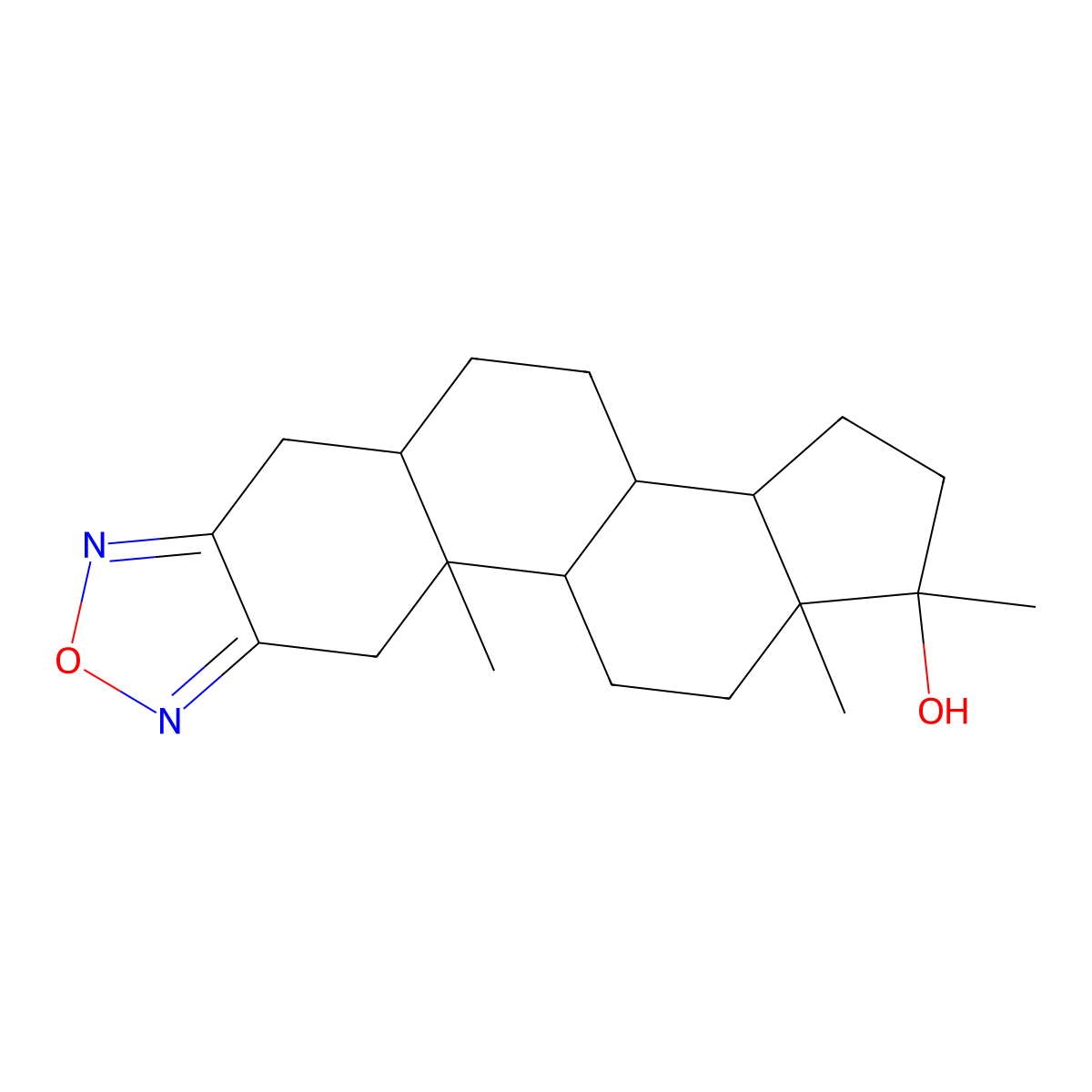 Furazabol molecular structure, CAS 1239-29-8