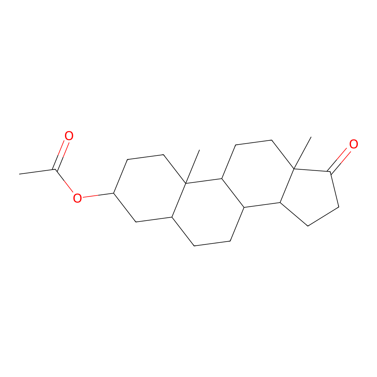 3beta-Acetoxy-5alpha-androstan-17-one molecular structure, CAS 1239-31-2