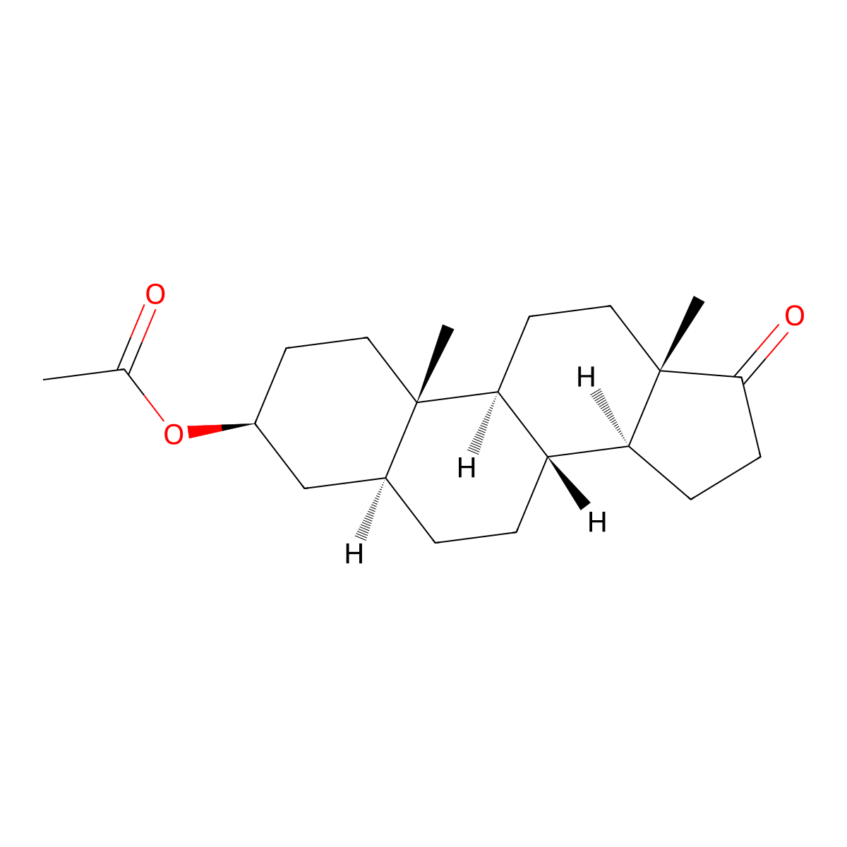 3beta-Acetoxy-5alpha-androstan-17-one molecular structure, CAS 1239-31-2