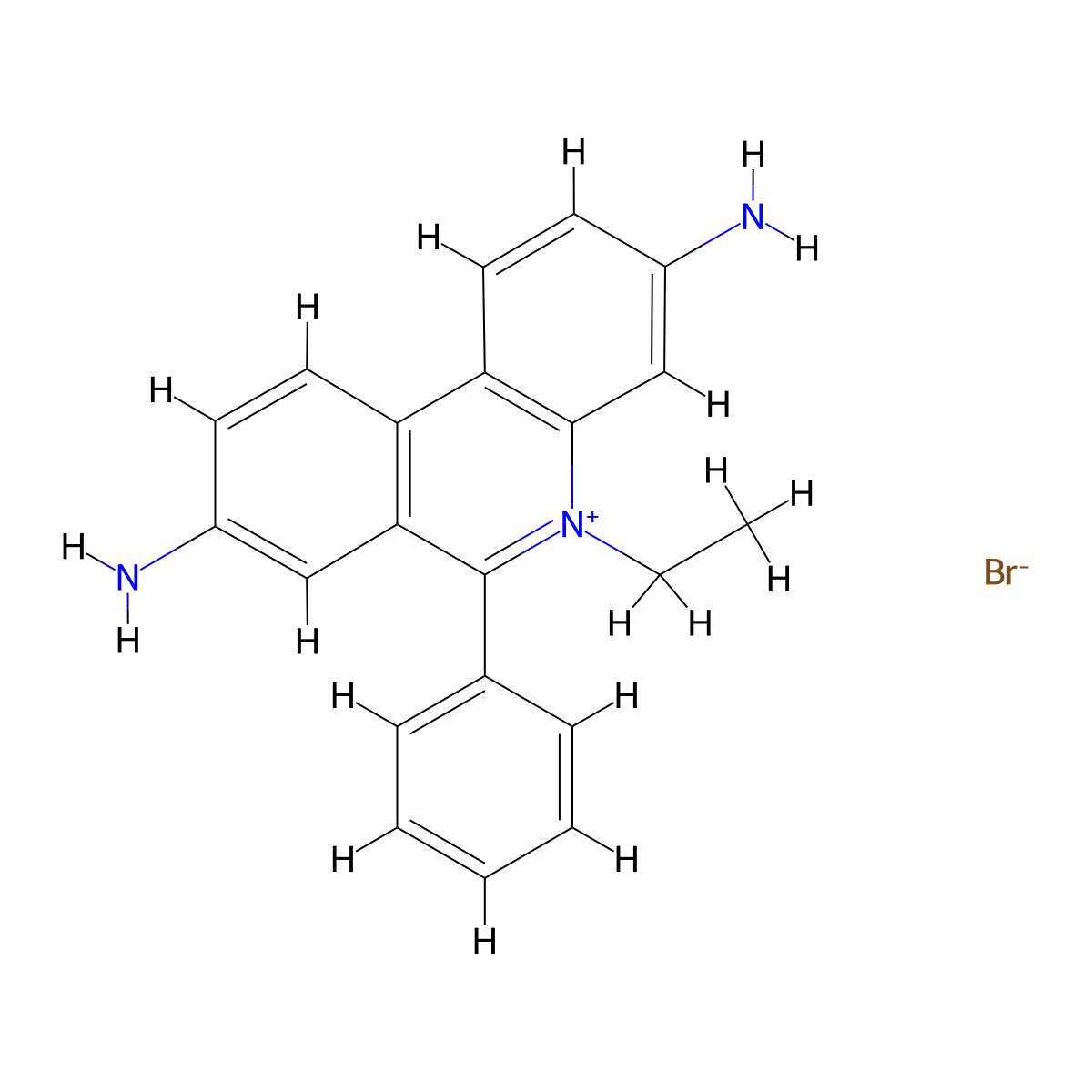 Ethidium Bromide molecular structure, CAS 1239-45-8