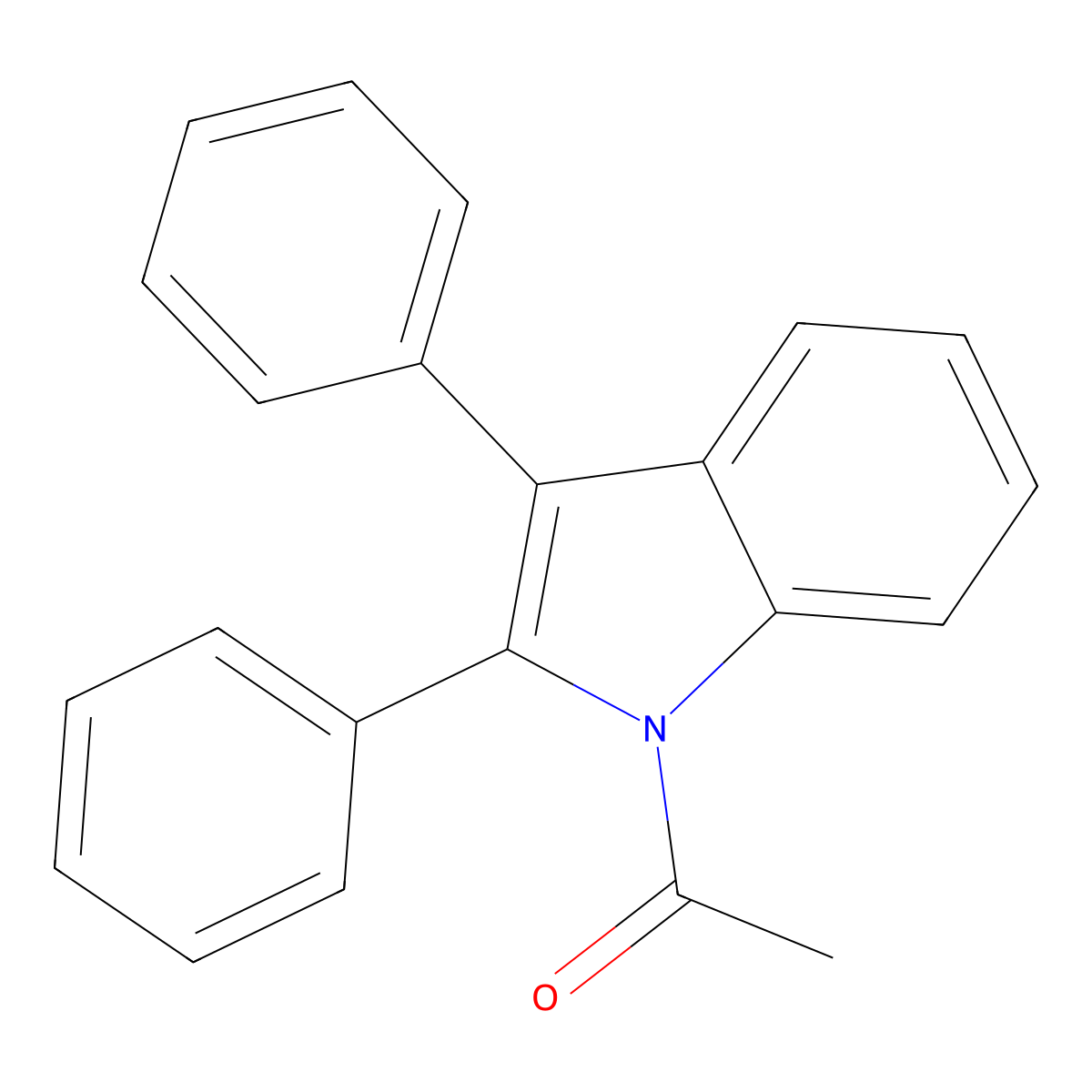 1H-Indole, 1-acetyl-2,3-diphenyl- molecular structure, CAS 1239-56-1