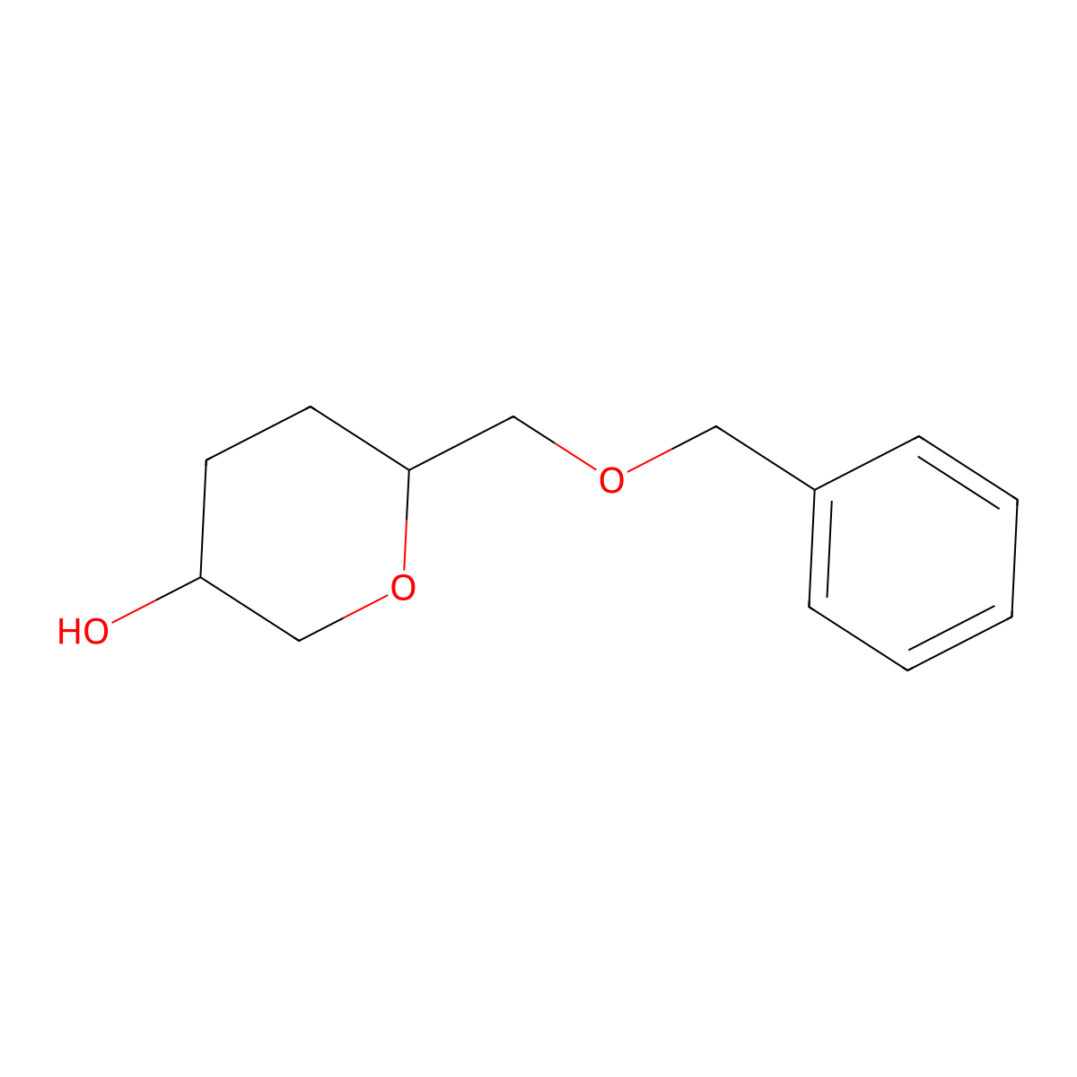 6-(benzyloxymethyl)tetrahydro-2H-pyran-3-ol molecular structure, CAS 1239018-94-0