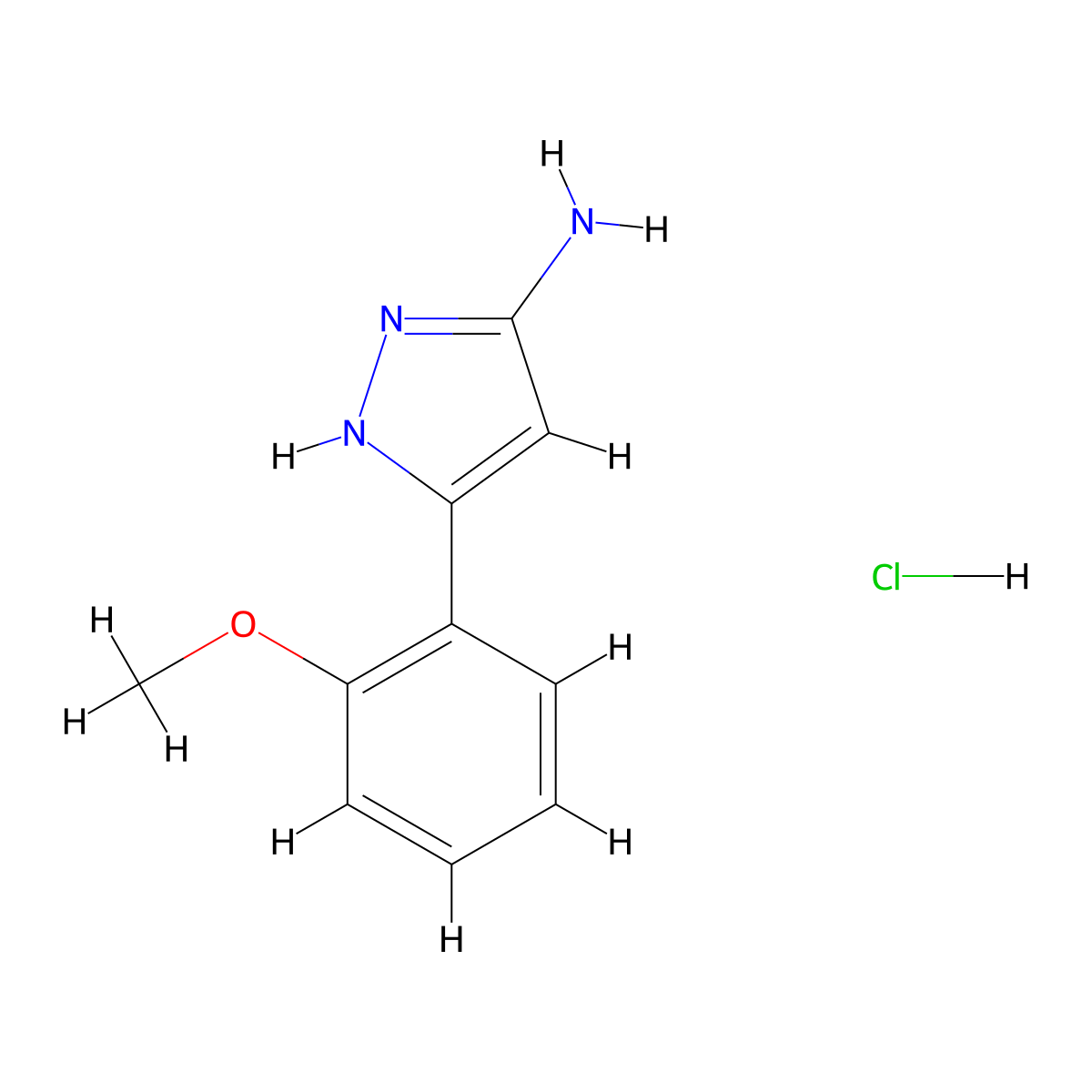 3-(2-Methoxyphenyl)-1H-pyrazol-5-amine hydrochloride molecular structure, CAS 1239061-74-5
