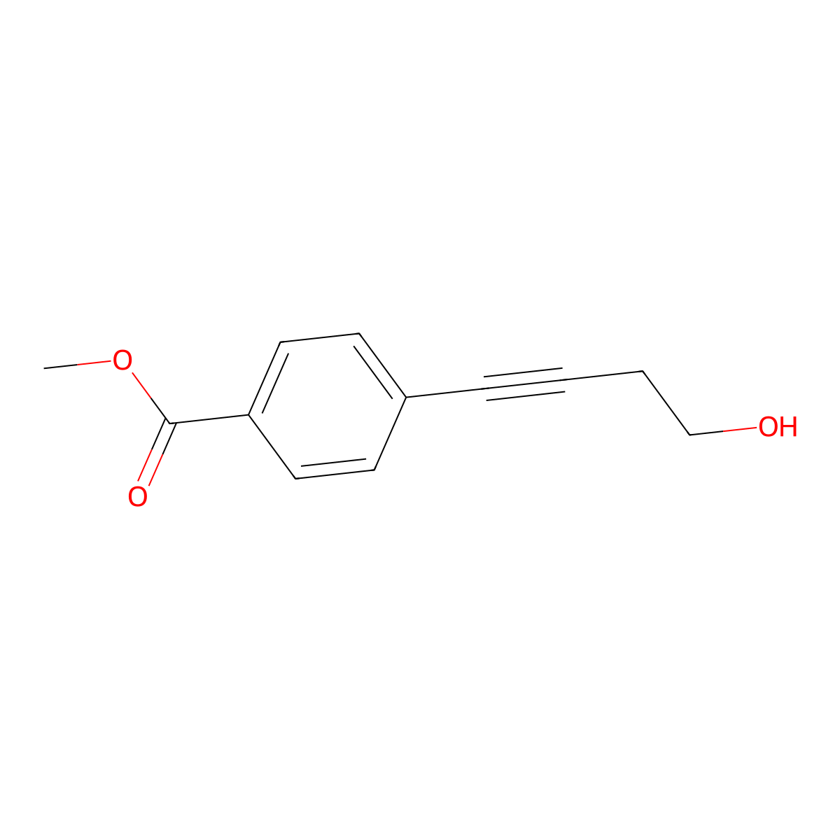 4-(4-Hydroxy-1-Butynyl)benzoic Acid Methyl Ester molecular structure, CAS 123910-86-1
