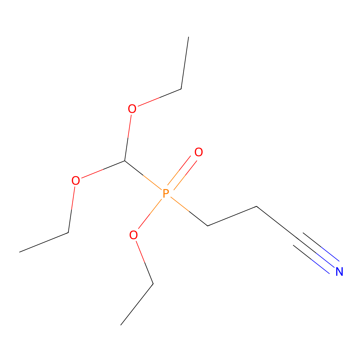 Ethyl 2-cyanoethyl(diethoxymethyl)phosphinate molecular structure, CAS 123912-25-4