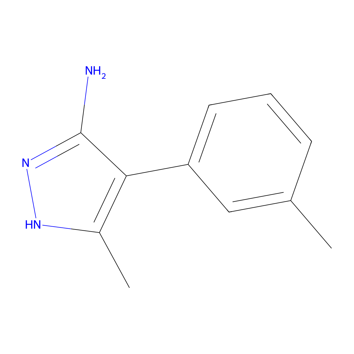 3-methyl-4-(3-methylphenyl)-1H-pyrazol-5-amine molecular structure, CAS 1239130-22-3