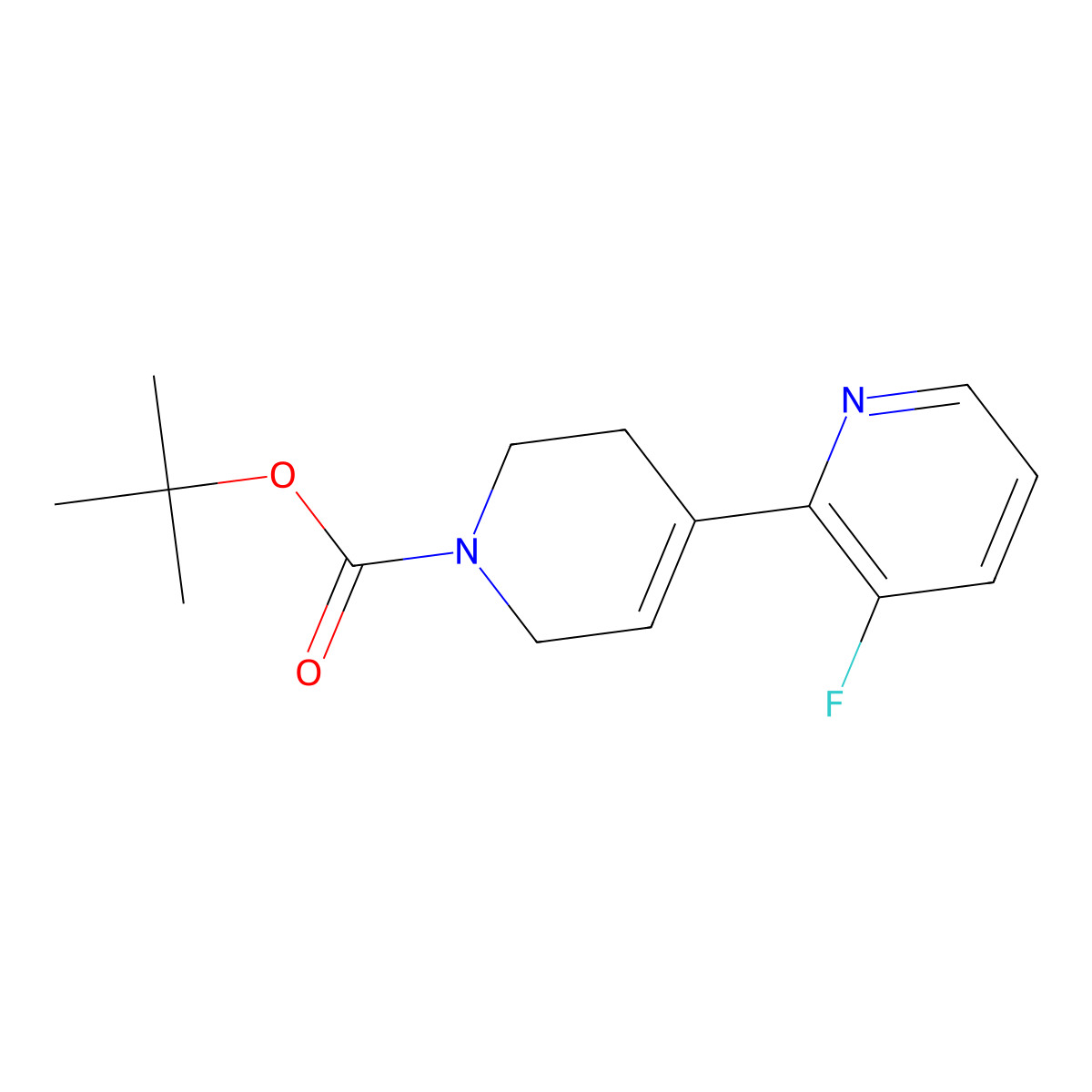 3-fluoro-3',6'-dihydro-2'H-[2,4']bipyridinyl-1'-carboxylic acid tert-butyl ester molecular structure, CAS 1239205-08-3