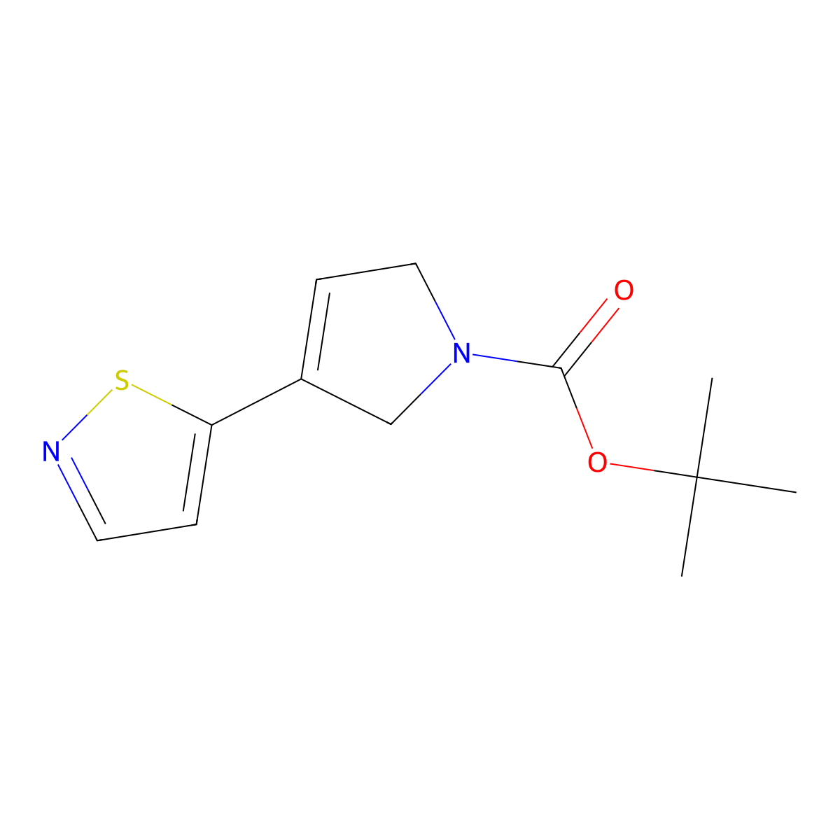 Tert-butyl 3-(1,2-thiazol-5-yl)-2,5-dihydropyrrole-1-carboxylate molecular structure, CAS 1239205-19-6