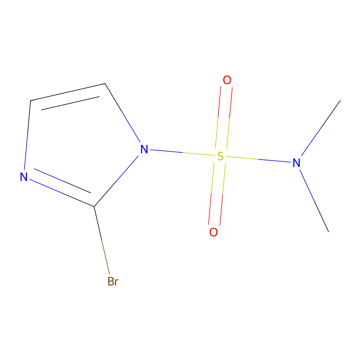 2-bromo-N,N-dimethyl-1H-imidazole-1-sulfonamide molecular structure, CAS 1239205-21-0