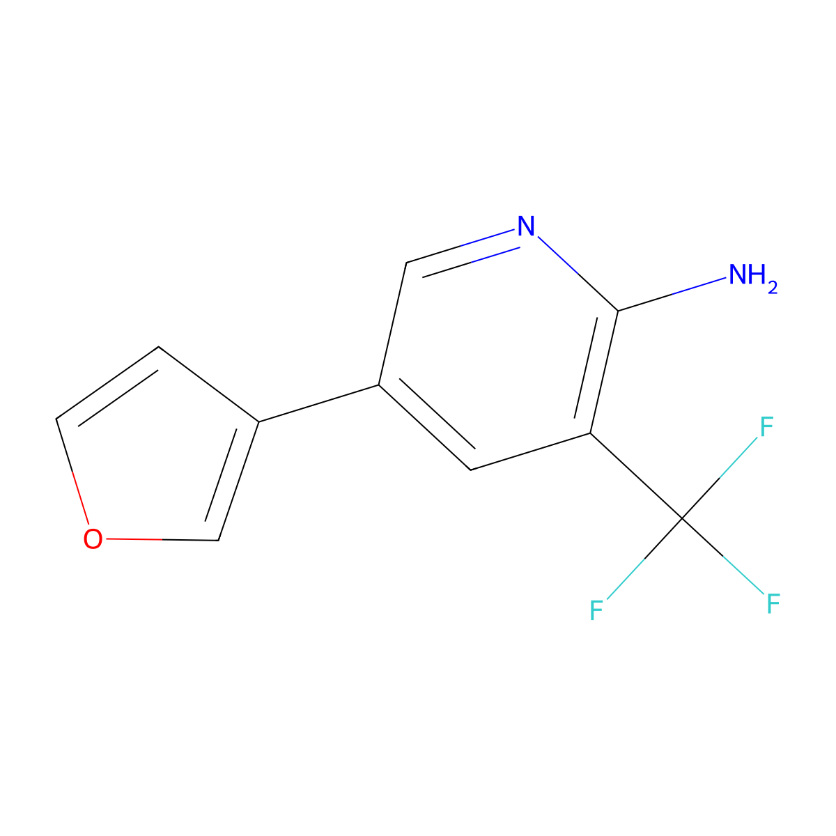 5-Furan-3-yl-3-trifluoromethyl-pyridin-2-ylamine molecular structure, CAS 1239205-48-1