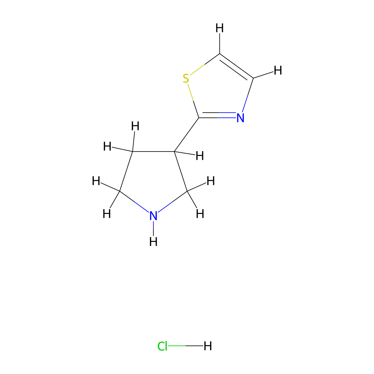 2-(Pyrrolidin-3-YL)thiazole hydrochloride molecular structure, CAS 1239205-70-9