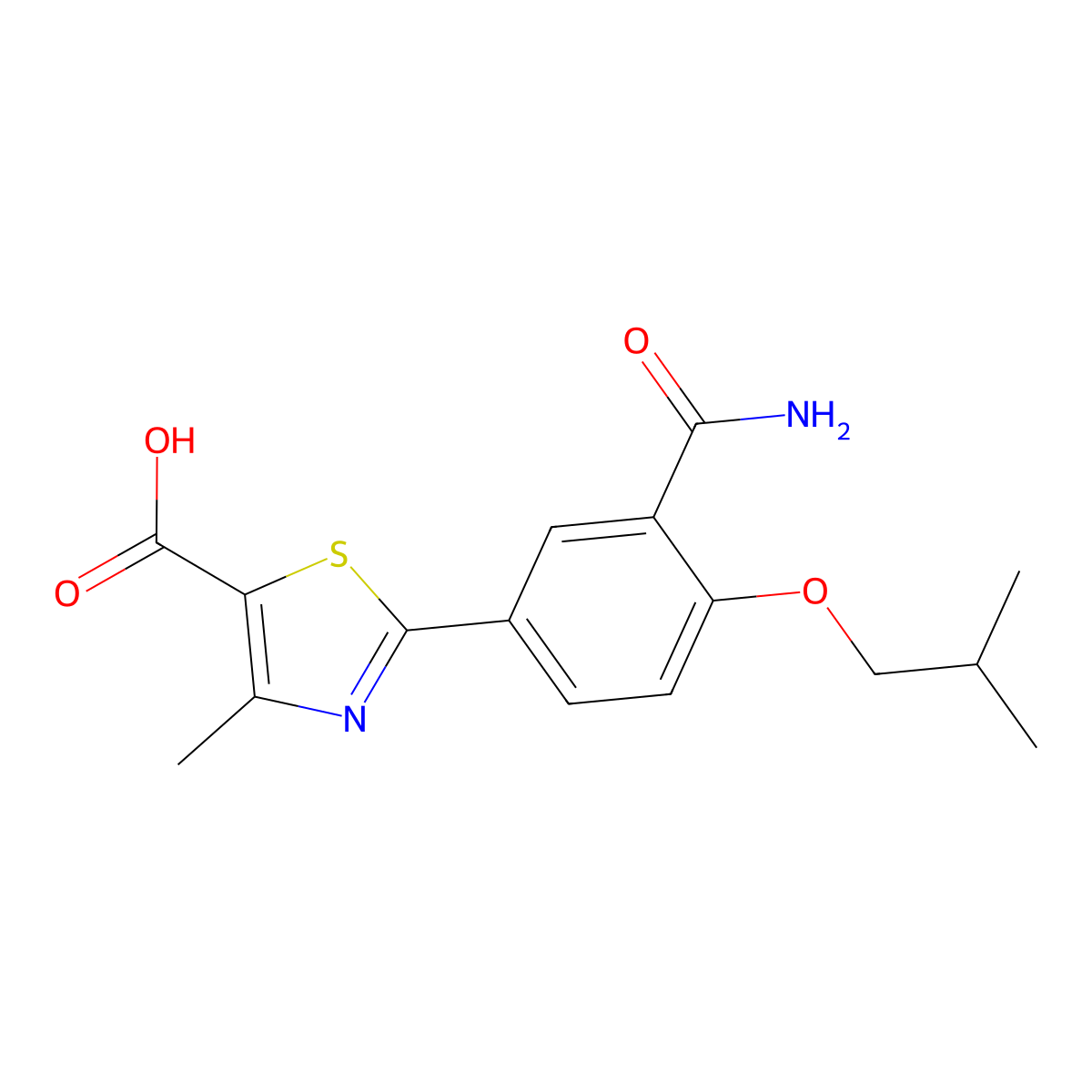 2-(3-Carbamoyl-4-isobutoxyphenyl)-4-methylthiazole-5-carboxylic acid molecular structure, CAS 1239233-86-3