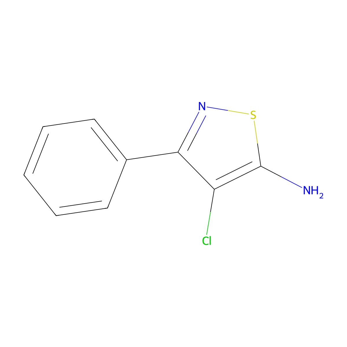 4-Chloro-3-phenyl-1,2-thiazol-5-amine molecular structure, CAS 1239257-87-4