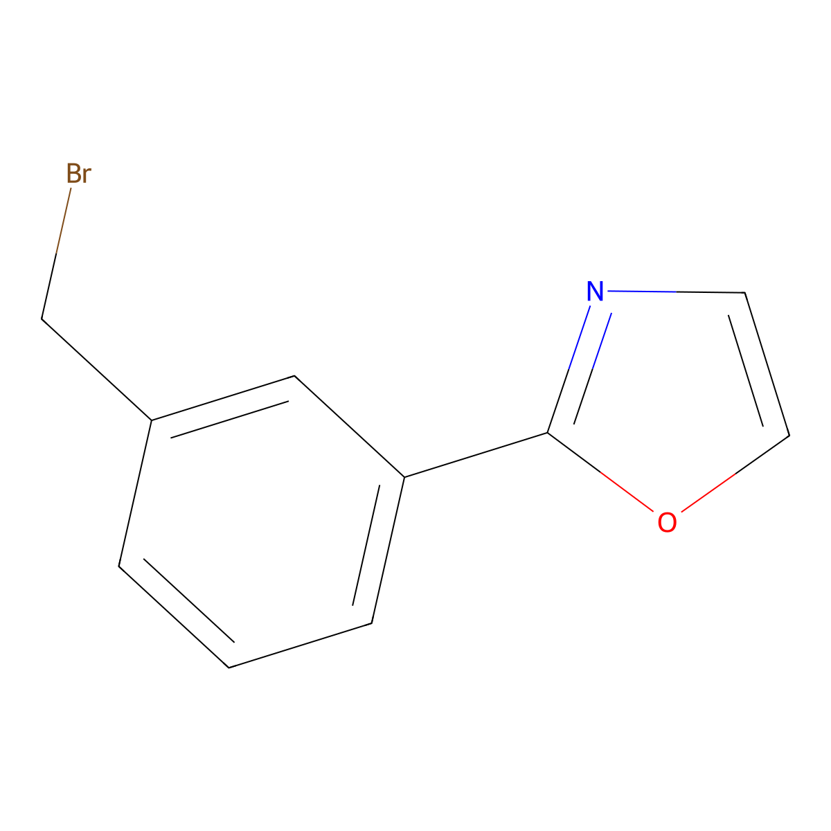 2-[3-(Bromomethyl)phenyl]-1,3-oxazole molecular structure, CAS 123926-87-4