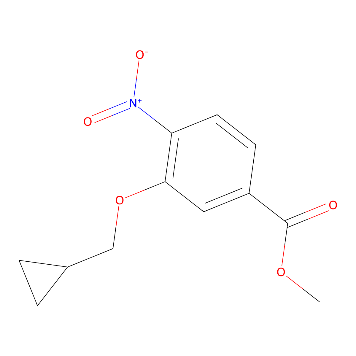 Methyl 3-(cyclopropylmethoxy)-4-nitrobenzoate molecular structure, CAS 1239278-72-8