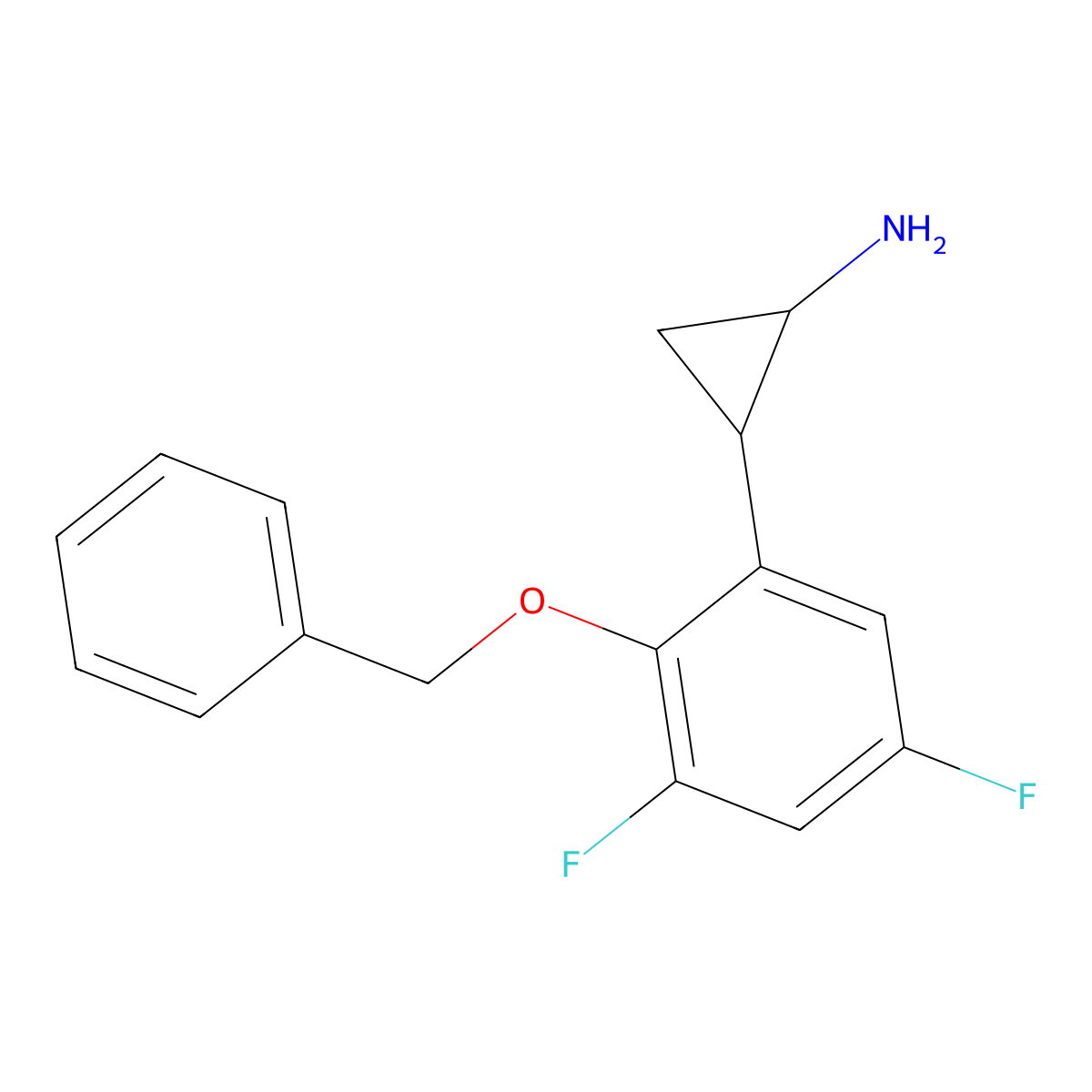 (1R,2S)-2-(2-(Benzyloxy)-3,5-difluorophenyl)cyclopropanamine molecular structure, CAS 1239310-47-4