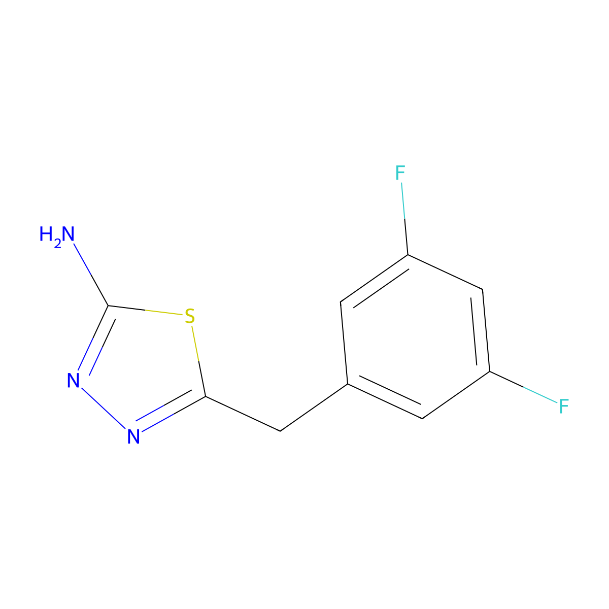 5-(3,5-Difluorobenzyl)-1,3,4-thiadiazol-2-amine molecular structure, CAS 1239311-42-2