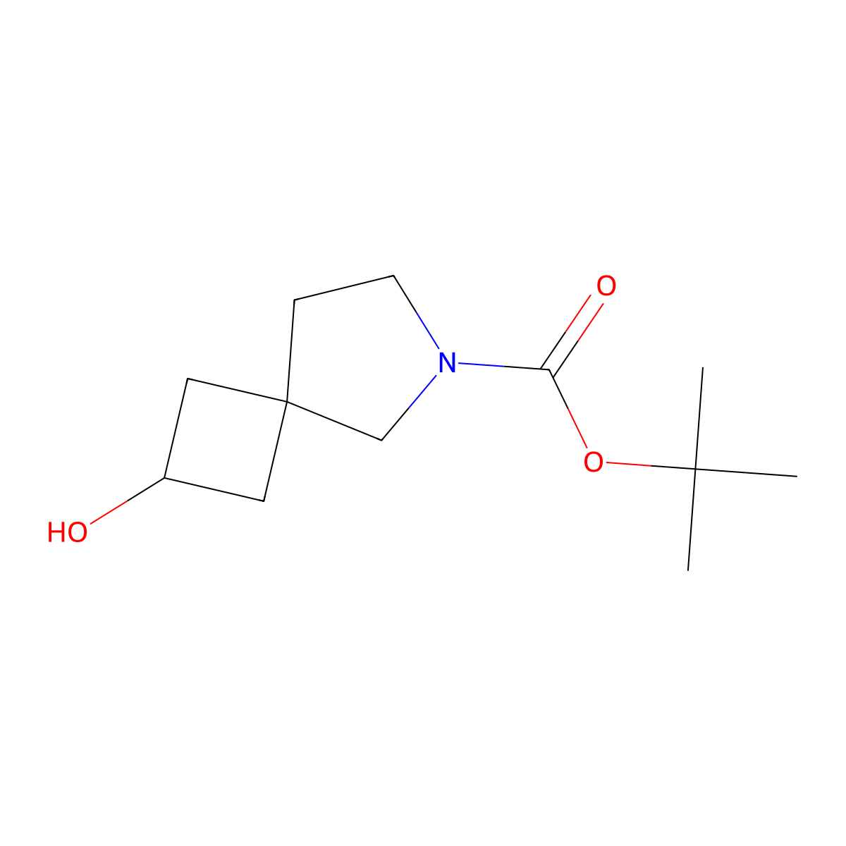tert-Butyl 2-hydroxy-6-azaspiro(3.4)octane-6-carboxylate molecular structure, CAS 1239319-91-5
