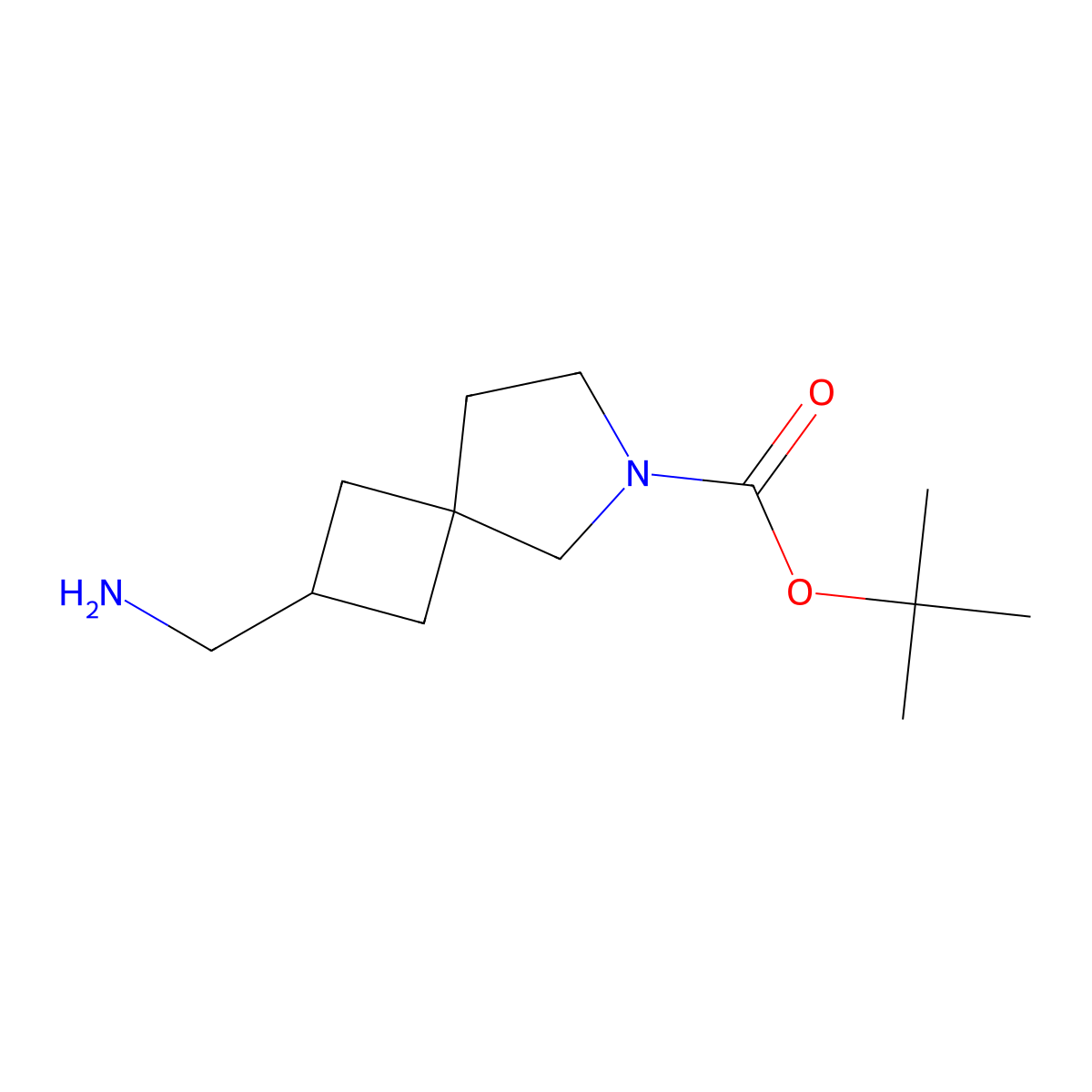 tert-Butyl 2-(aminomethyl)-6-azaspiro[3.4]octane-6-carboxylate molecular structure, CAS 1239320-01-4