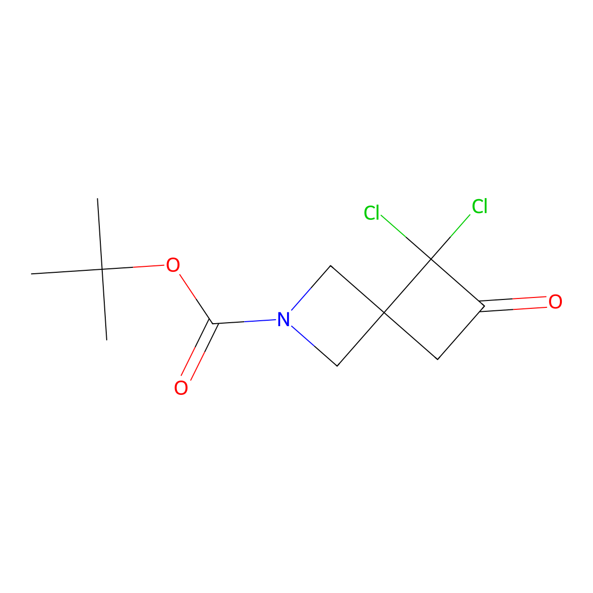 tert-Butyl 5,5-dichloro-6-oxo-2-azaspiro[3.3]heptane-2-carboxylate molecular structure, CAS 1239320-10-5