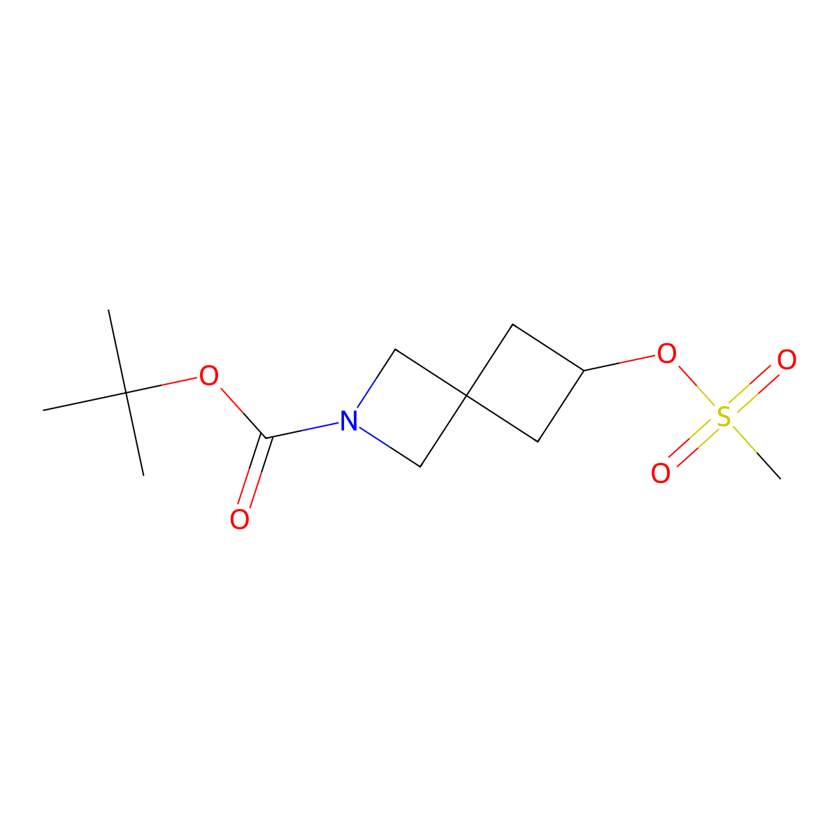 Tert-butyl 6-((methylsulfonyl)oxy)-2-azaspiro[3.3]heptane-2-carboxylate molecular structure, CAS 1239320-11-6