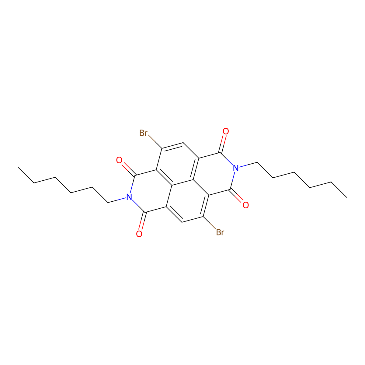 4,9-Dibromo-2,7-dihexylbenzo[lmn][3,8]phenanthroline-1,3,6,8(2H,7H)-tetraone molecular structure, CAS 1239327-73-1