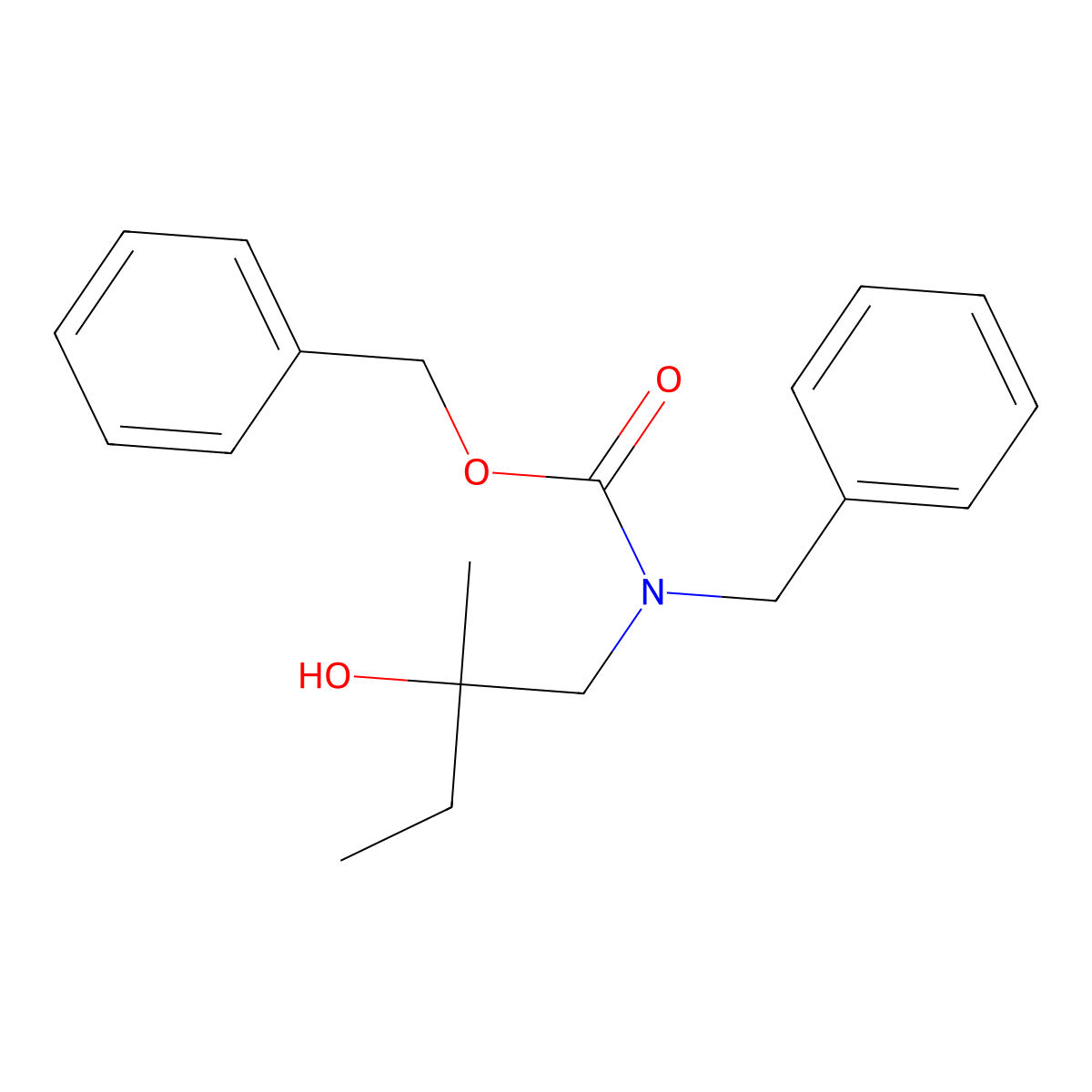 benzyl N-benzyl-N-(2-hydroxy-2-methylbutyl)carbamate molecular structure, CAS 123934-00-9