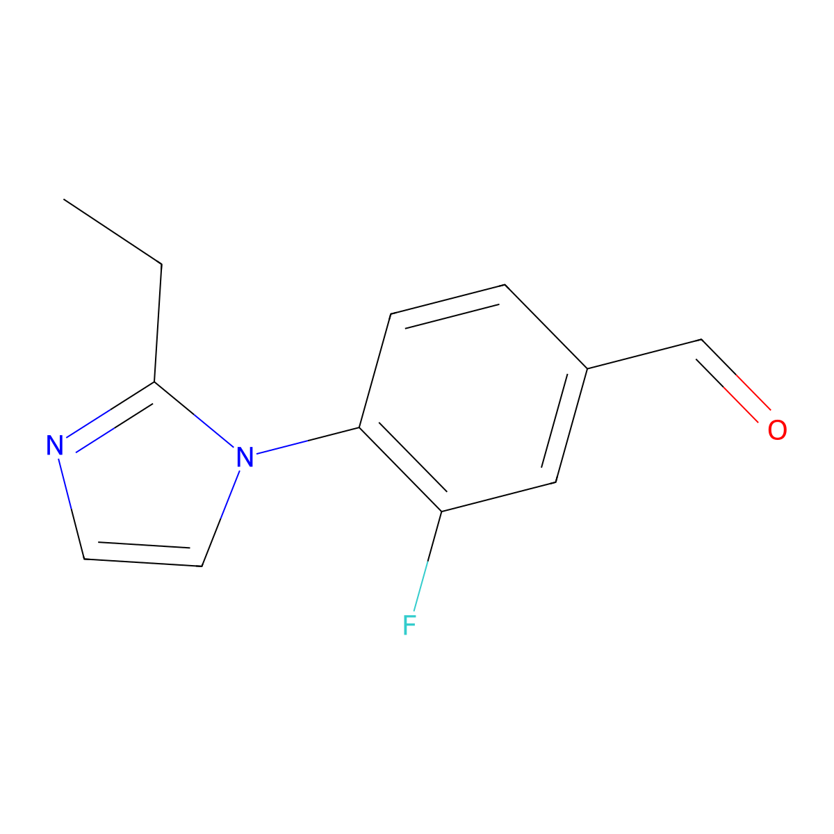 4-(2-Ethyl-1H-imidazol-1-YL)-3-fluorobenzaldehyde molecular structure, CAS 1239343-52-2