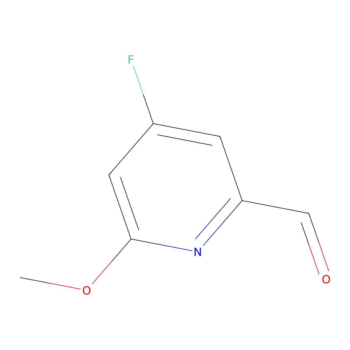 4-Fluoro-6-methoxypyridine-2-carbaldehyde molecular structure, CAS 1239351-87-1