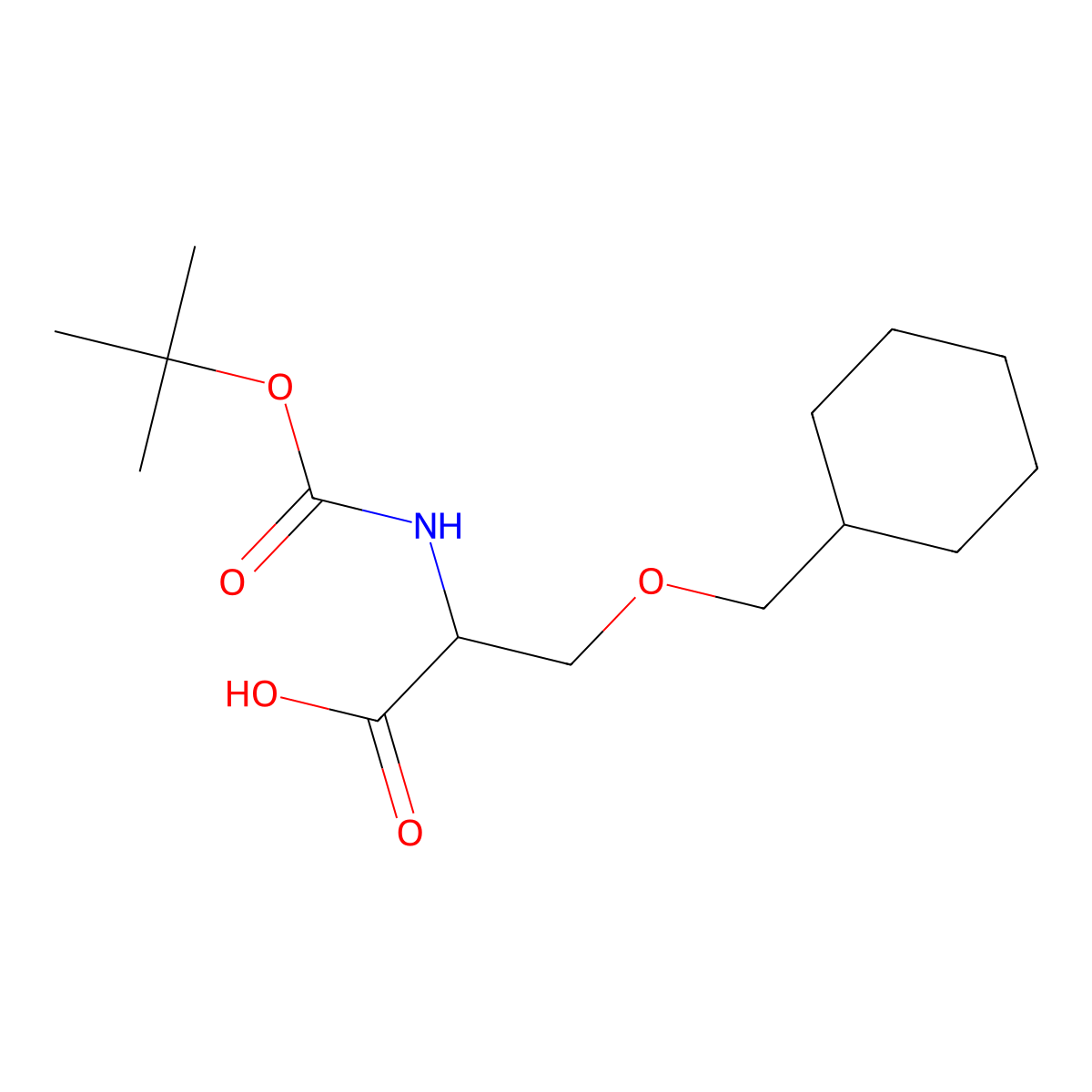 N-Boc-O-(cyclohexylmethyl)-D-Serine molecular structure, CAS 1239355-75-9