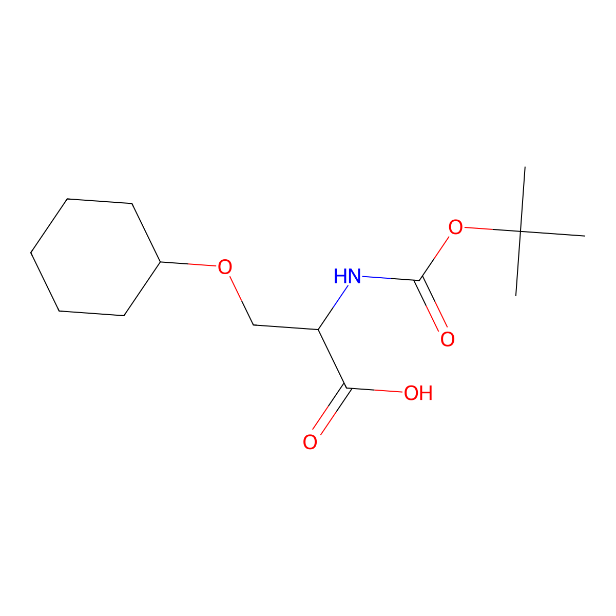 N-Boc-O-cyclohexyl-D-serine molecular structure, CAS 1239355-78-2