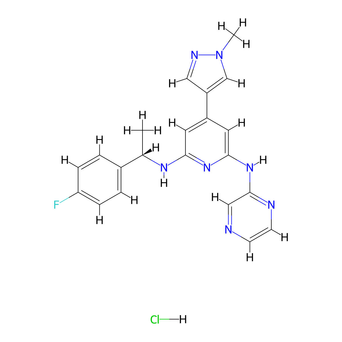 Ilginatinib hydrochloride molecular structure, CAS 1239358-85-0