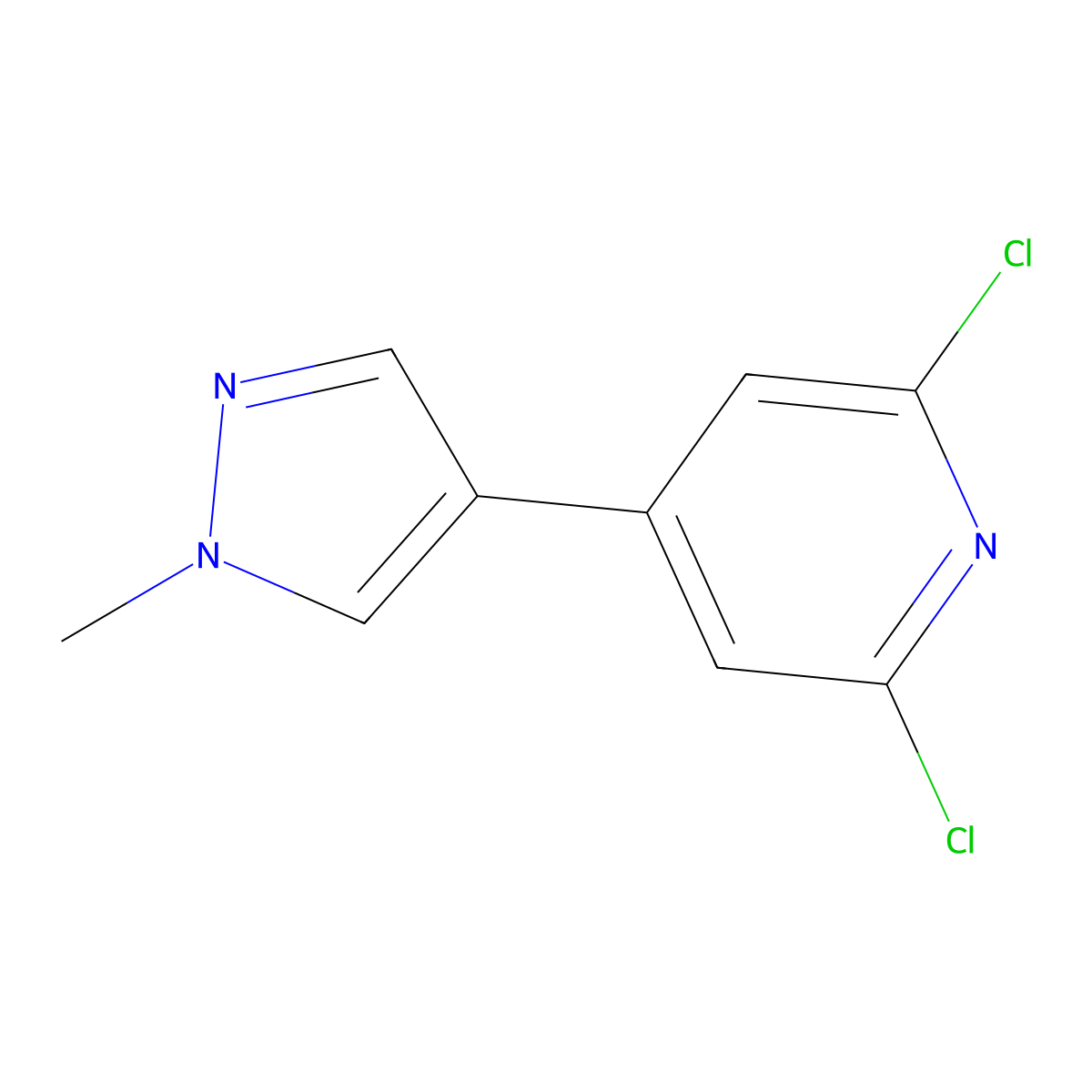 2,6-Dichloro-4-(1-methyl-1H-pyrazol-4-yl)pyridine molecular structure, CAS 1239362-90-3