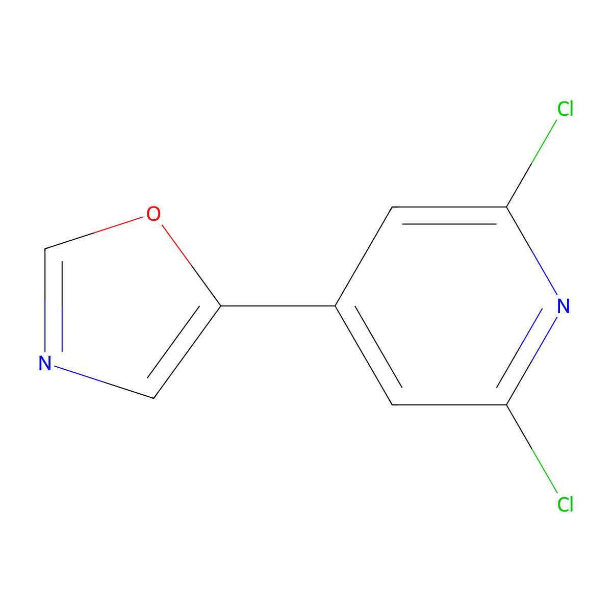 5-(2,6-Dichloropyridin-4-yl)oxazole molecular structure, CAS 1239362-92-5