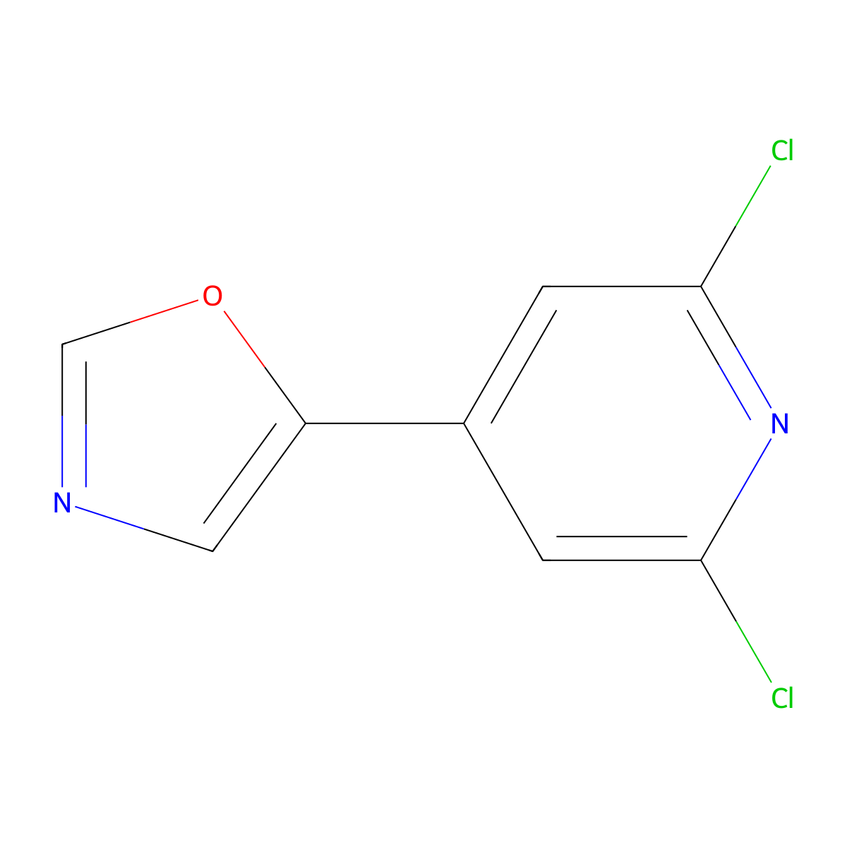 5-(2,6-Dichloropyridin-4-yl)oxazole molecular structure, CAS 1239362-92-5