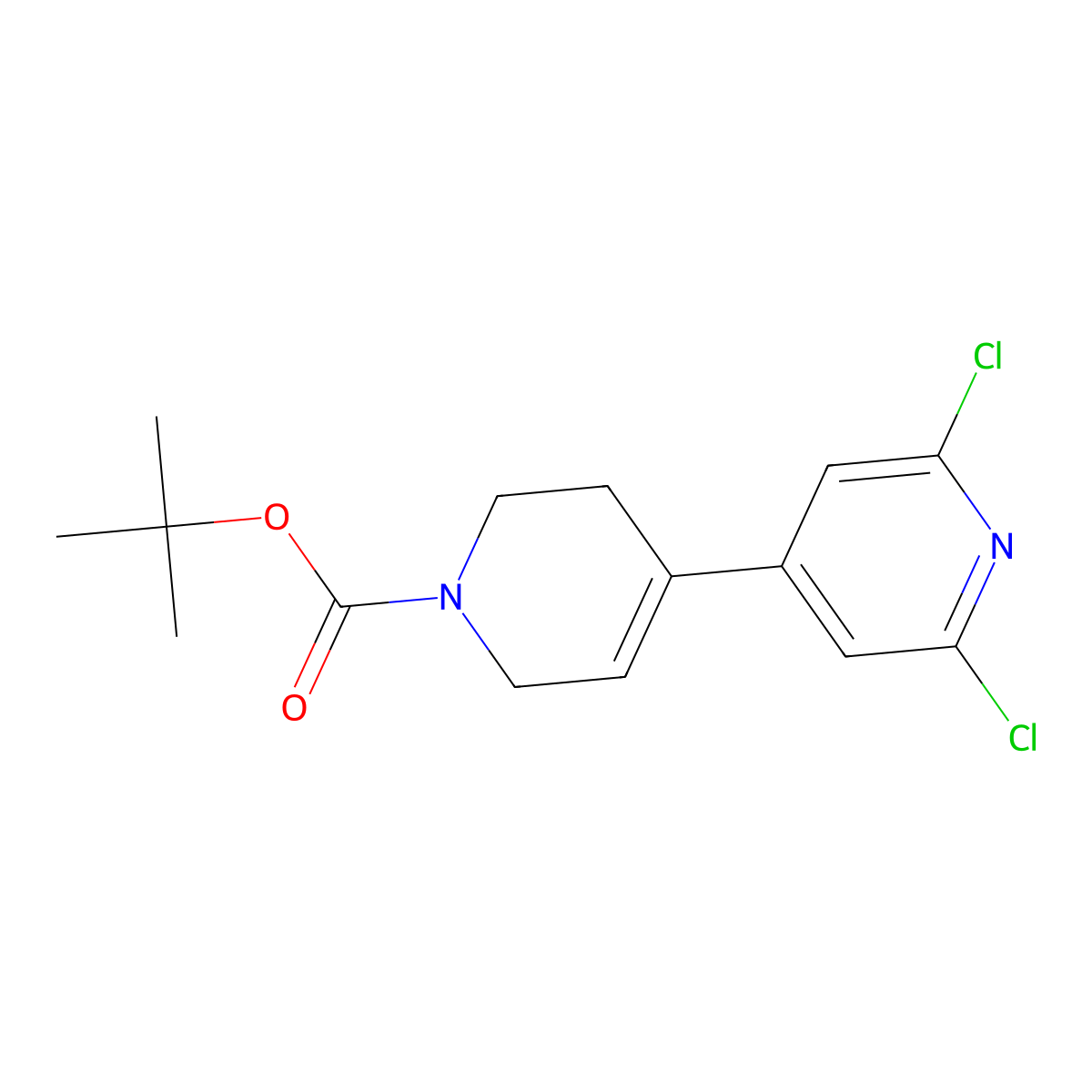 tert-Butyl 2',6'-dichloro-5,6-dihydro-[4,4'-bipyridine]-1(2H)-carboxylate molecular structure, CAS 1239363-36-0