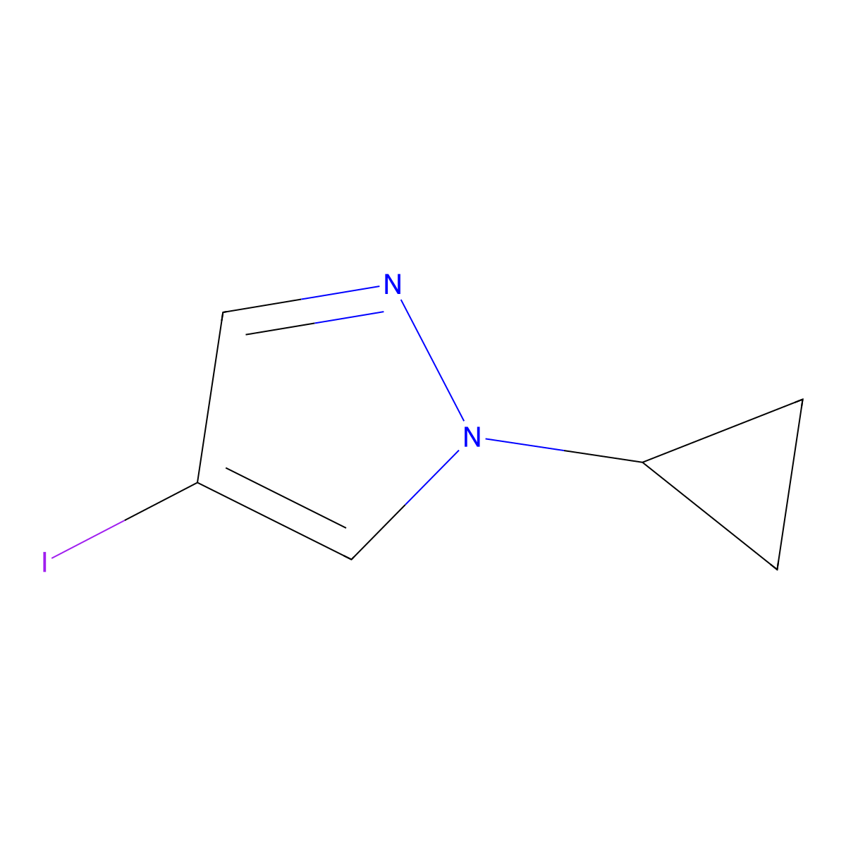 1-Cyclopropyl-4-iodo-1H-pyrazole molecular structure, CAS 1239363-40-6