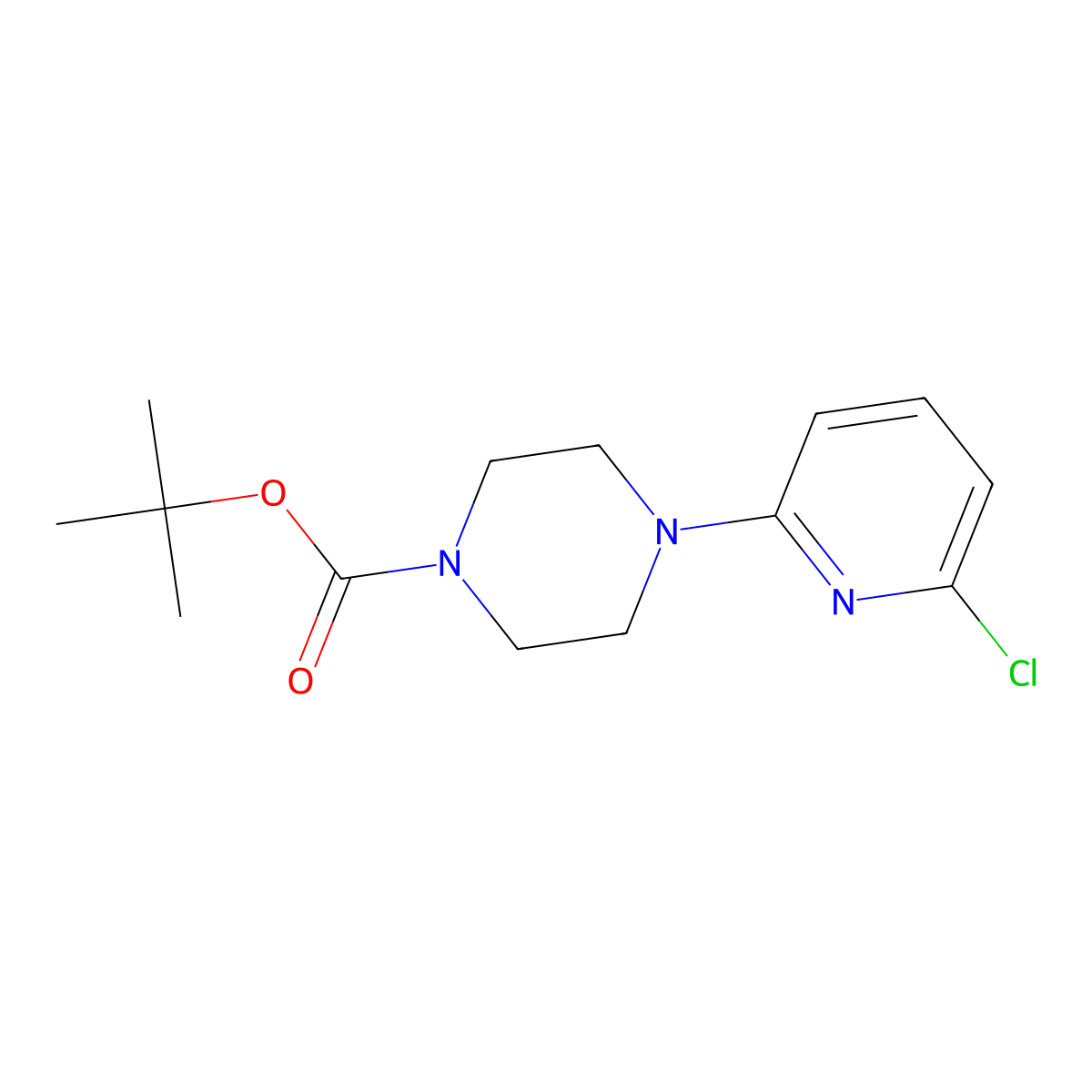 Tert-butyl 4-(6-chloropyridin-2-yl)piperazine-1-carboxylate molecular structure, CAS 1239369-20-0