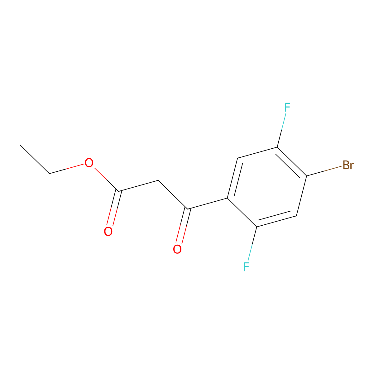 Ethyl 3-(4-bromo-2,5-difluorophenyl)-3-oxopropanoate molecular structure, CAS 123942-12-1