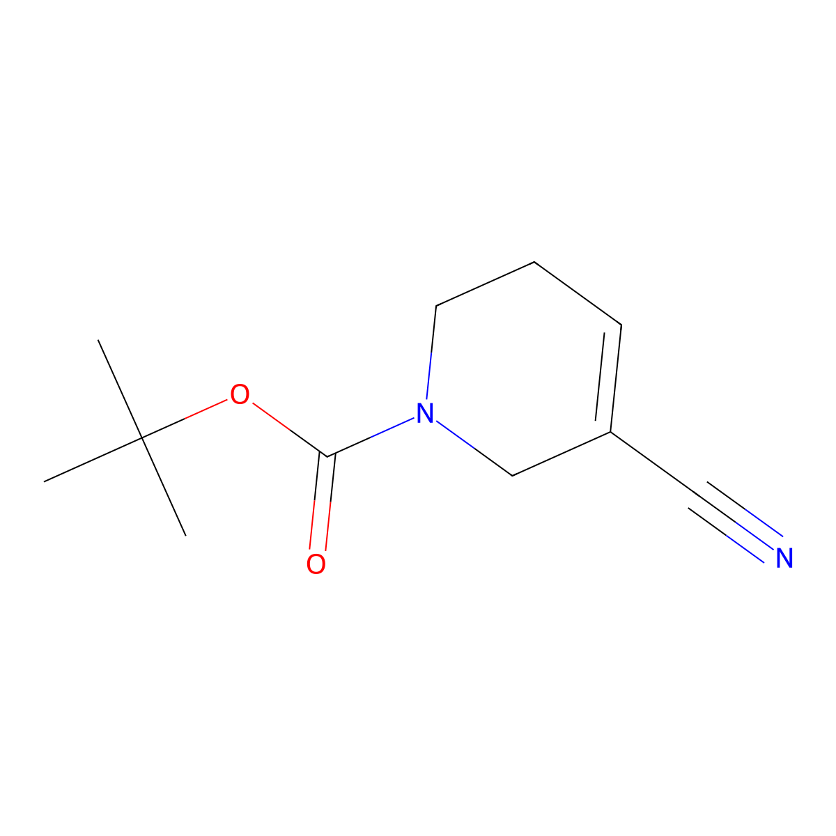 tert-butyl 3-cyano-5,6-dihydropyridine-1(2H)-carboxylate molecular structure, CAS 1239421-56-7
