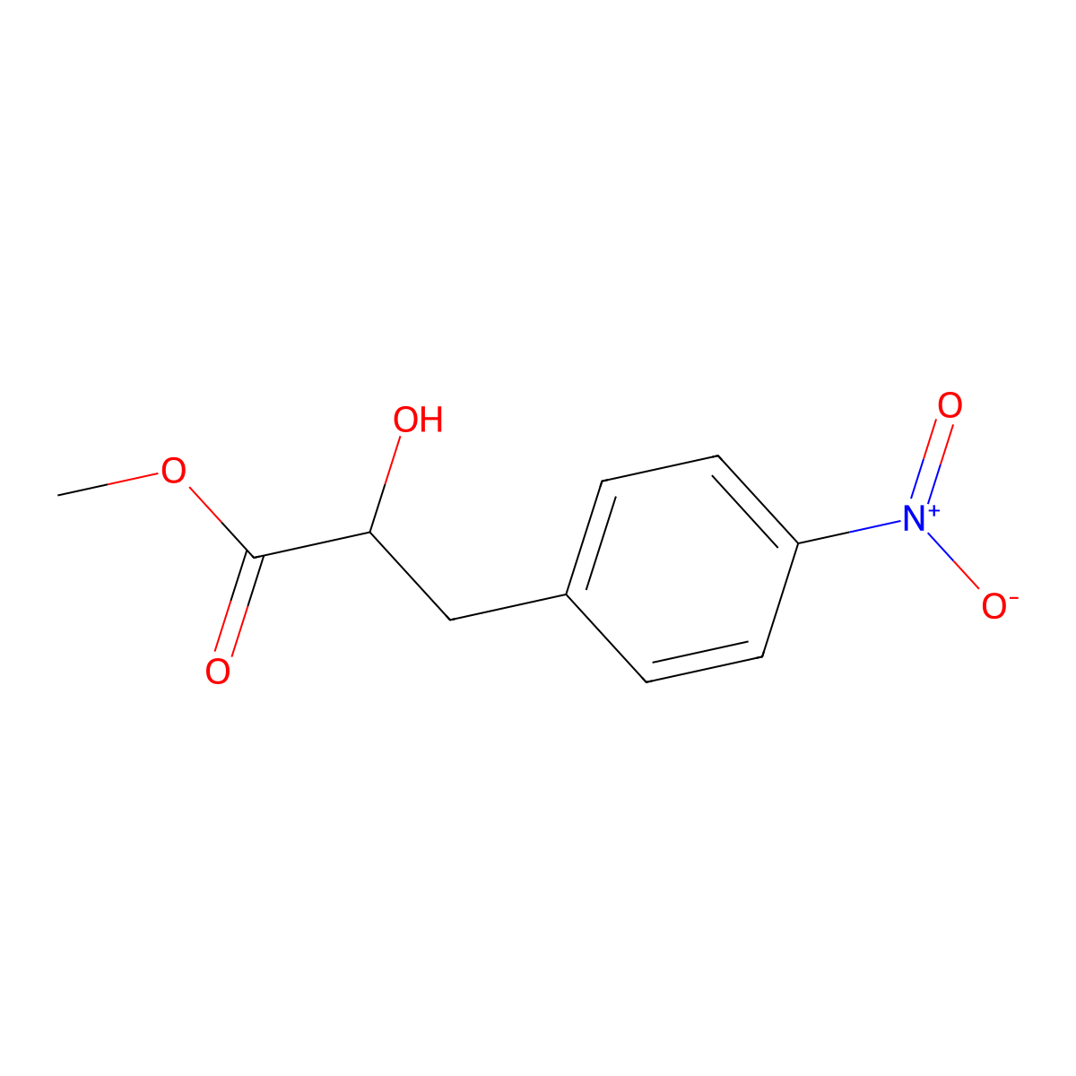 Methyl 2-hydroxy-3-(4-nitrophenyl)propanoate molecular structure, CAS 123944-82-1
